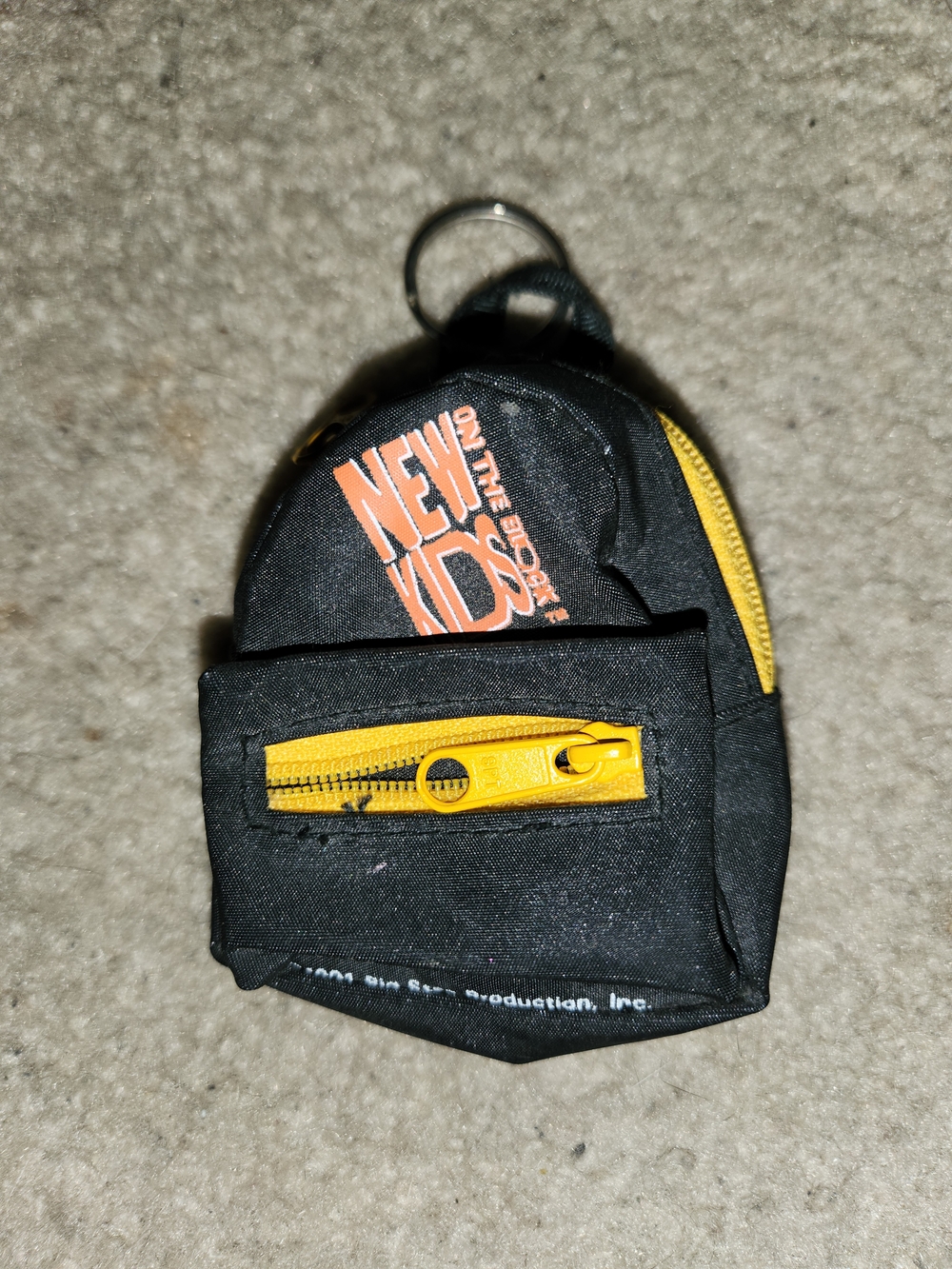 Black and Yellow Mini Backpack Keychain